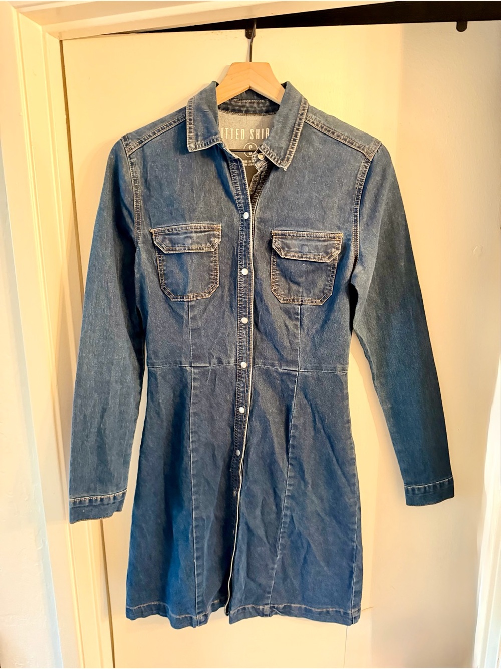 Cotton On Blue Denim Button-Front Dress